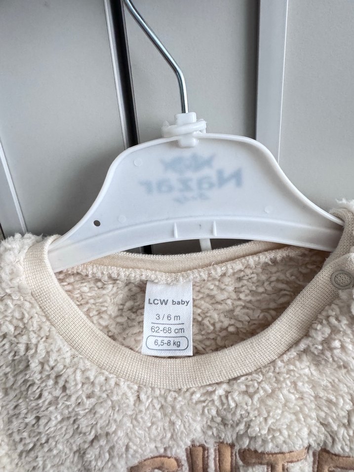 Bej Peluş Erkek Çocuk Sweatshirt - Görsel 3