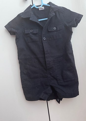 GAP marka Siyah Düğmeli keten Tulum - Görsel 3