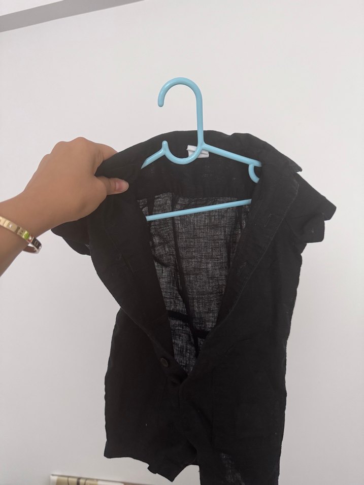 GAP marka Siyah Düğmeli keten Tulum - Görsel 5