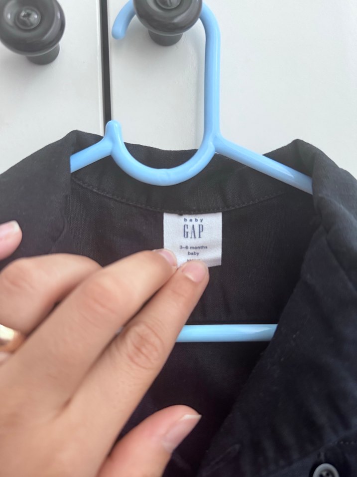 GAP marka Siyah Düğmeli keten Tulum - Görsel 2