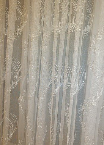 Bej Düz Tül Perde - Görsel 5