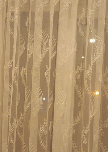 Bej Düz Tül Perde - Görsel 2