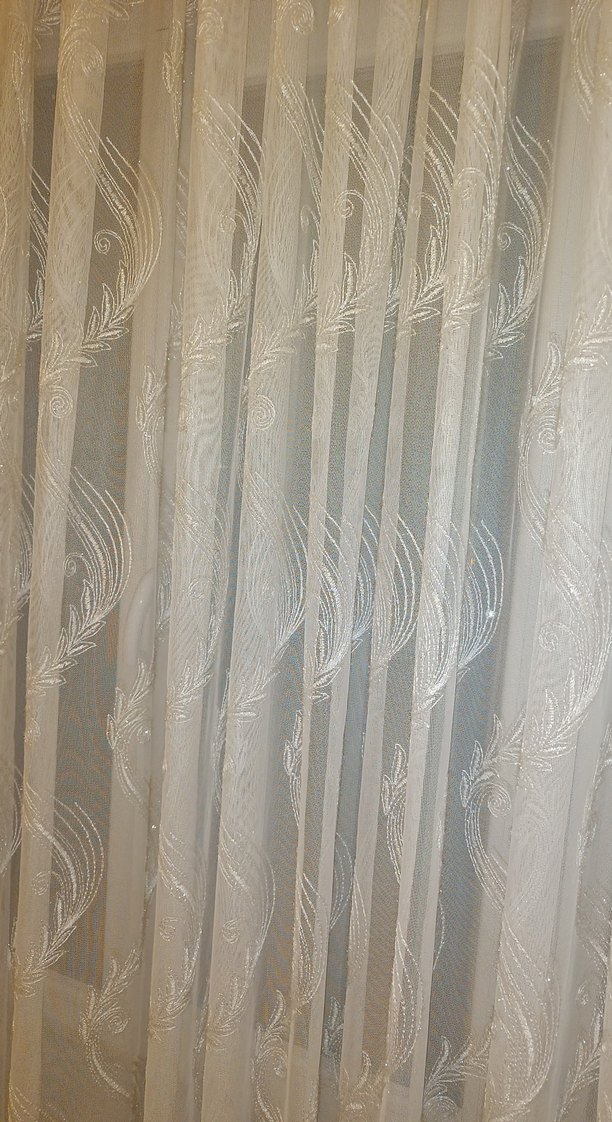 Bej Düz Tül Perde - Görsel 5