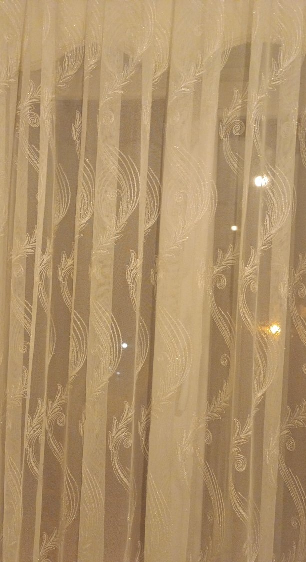 Bej Düz Tül Perde - Görsel 2