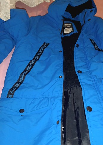 Erkek Çocuk Mavi Fermuarlı Kaban - Görsel 2