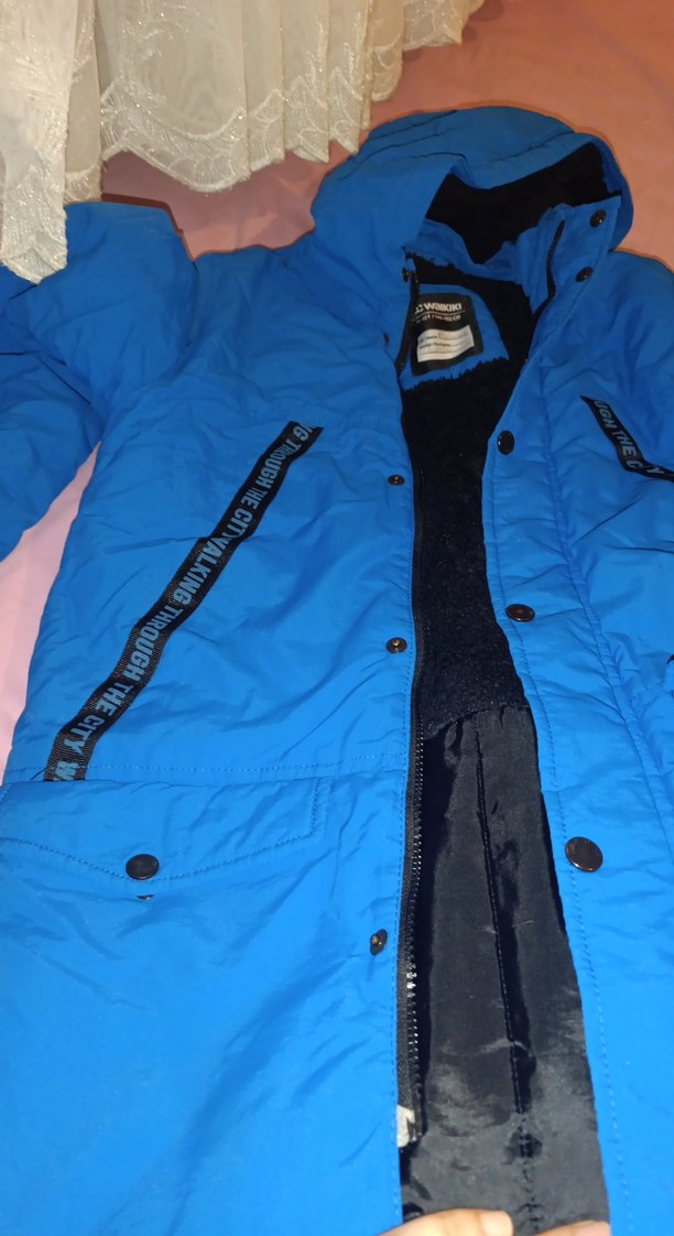 Erkek Çocuk Mavi Fermuarlı Kaban - Görsel 2