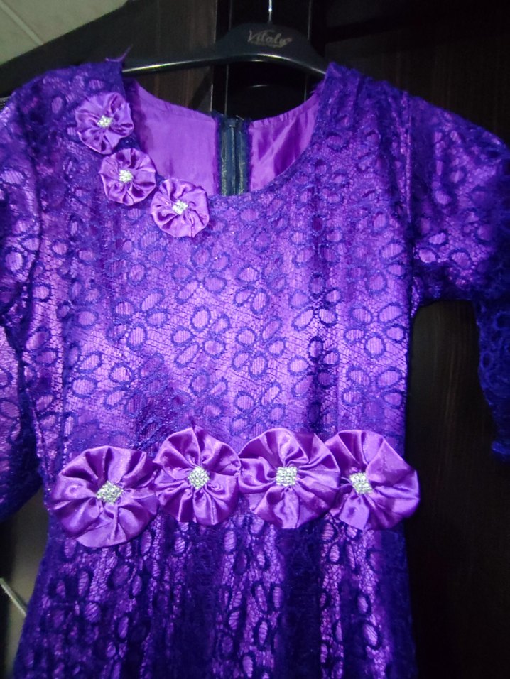 Uzun Mor Gotik Kadın Abiye Elbise - Görsel 3