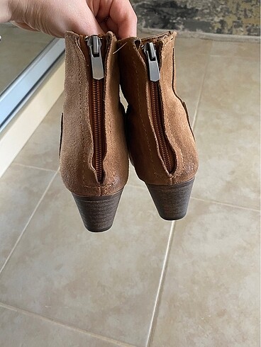Mango süet kısa topuklu kısa bot - Görsel 5