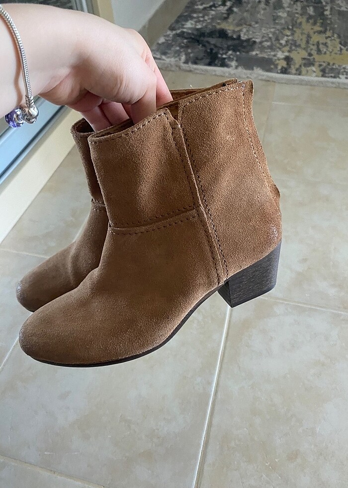 Mango süet kısa topuklu kısa bot - Görsel 3