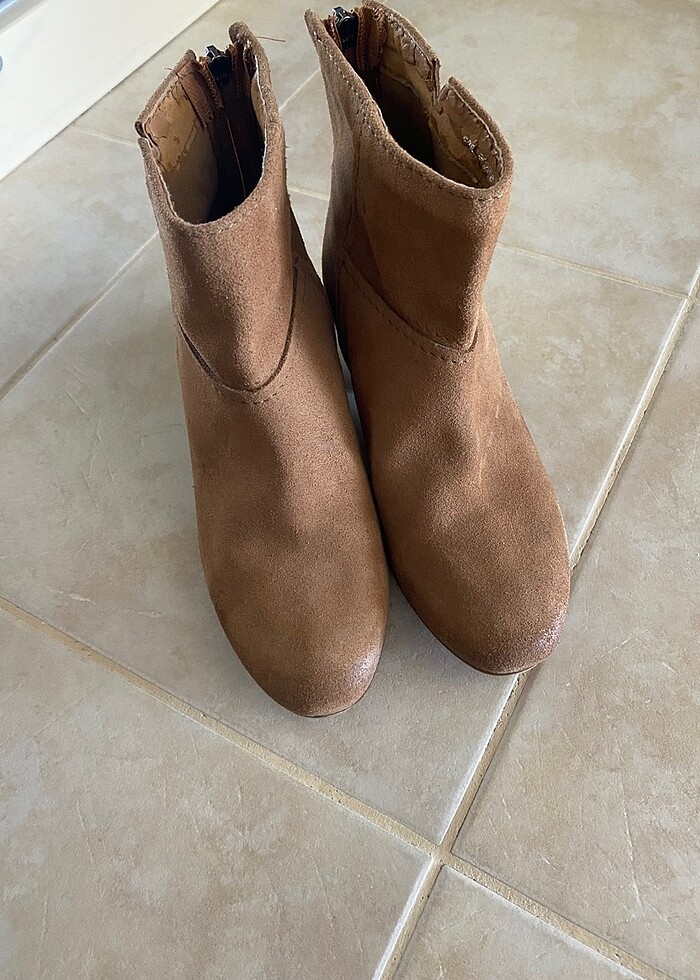 Mango süet kısa topuklu kısa bot - Görsel 4