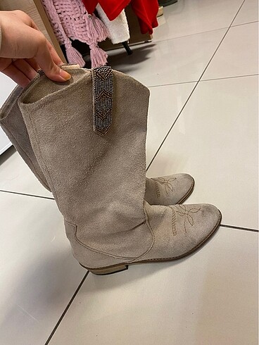 Stradivarius süet uzun bot - Görsel 5