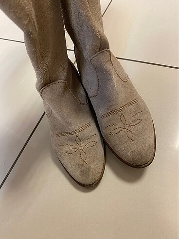 Stradivarius süet uzun bot - Görsel 6