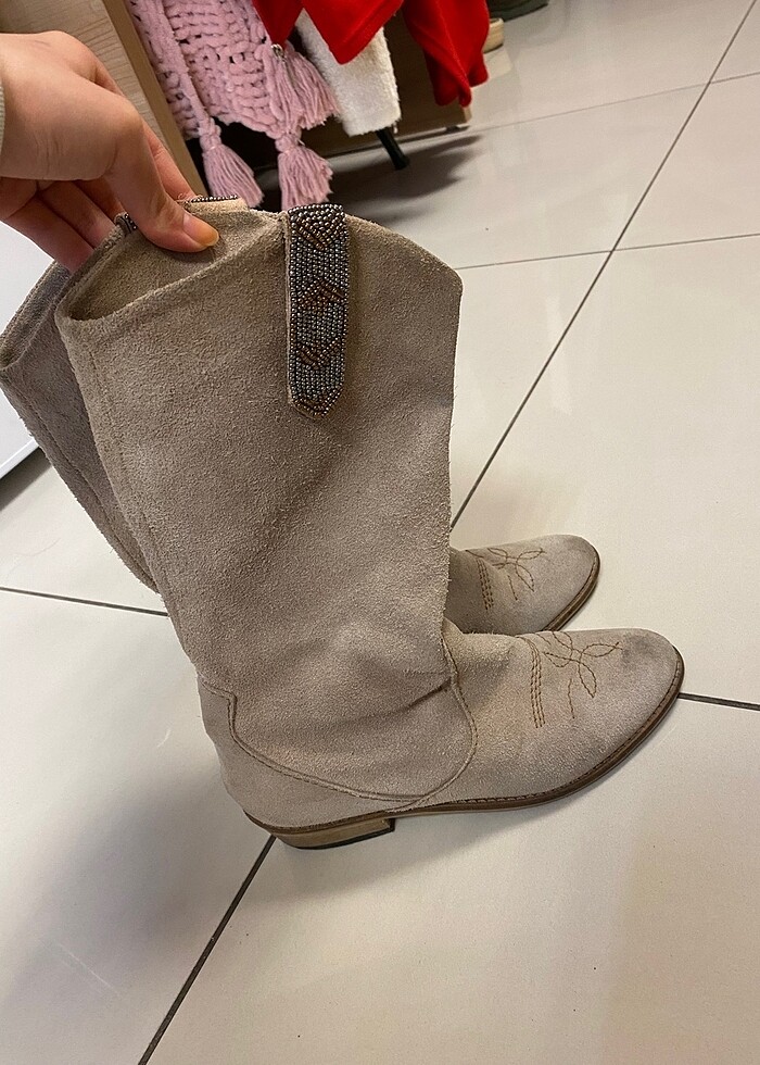 Stradivarius süet uzun bot - Görsel 5