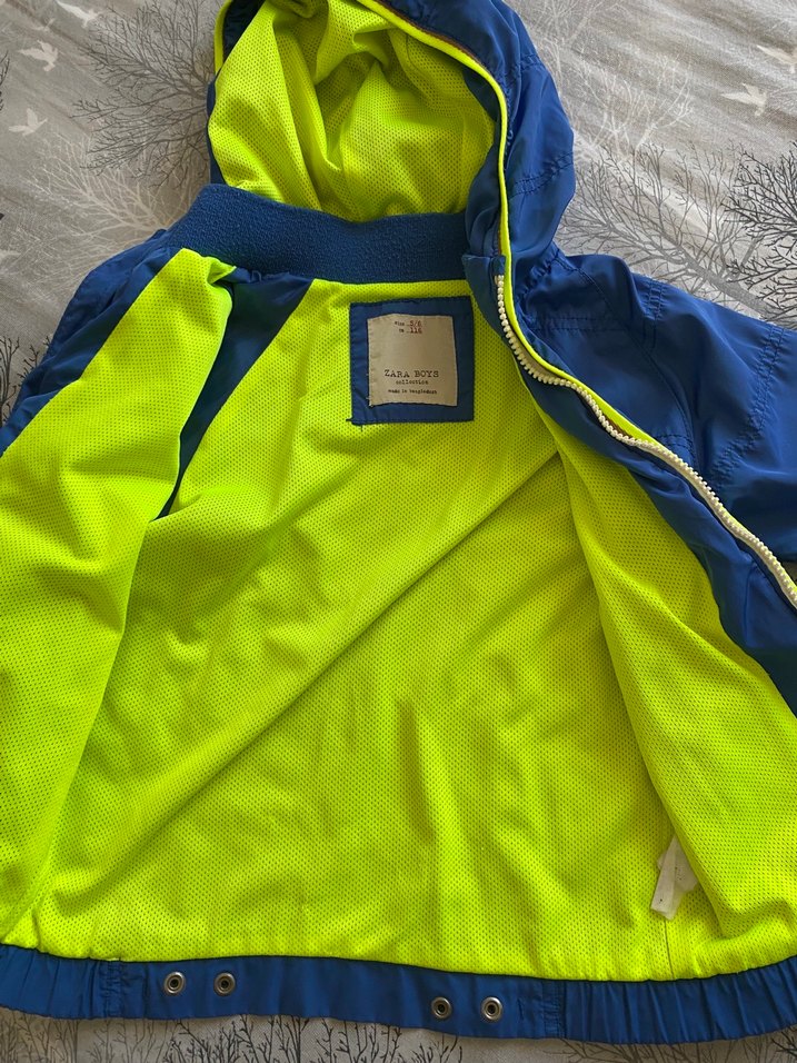 Zara Erkek Çocuk Mavi Fermuarlı Yağmurluk - Görsel 2