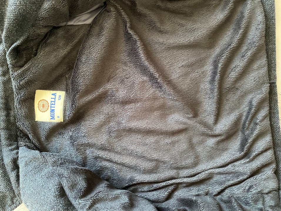 Düğmeli Erkek Çocuk Kaban Gri içi yünlü - Görsel 2