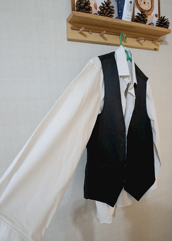 Düğmeli Erkek Siyah Yelek - Görsel 2