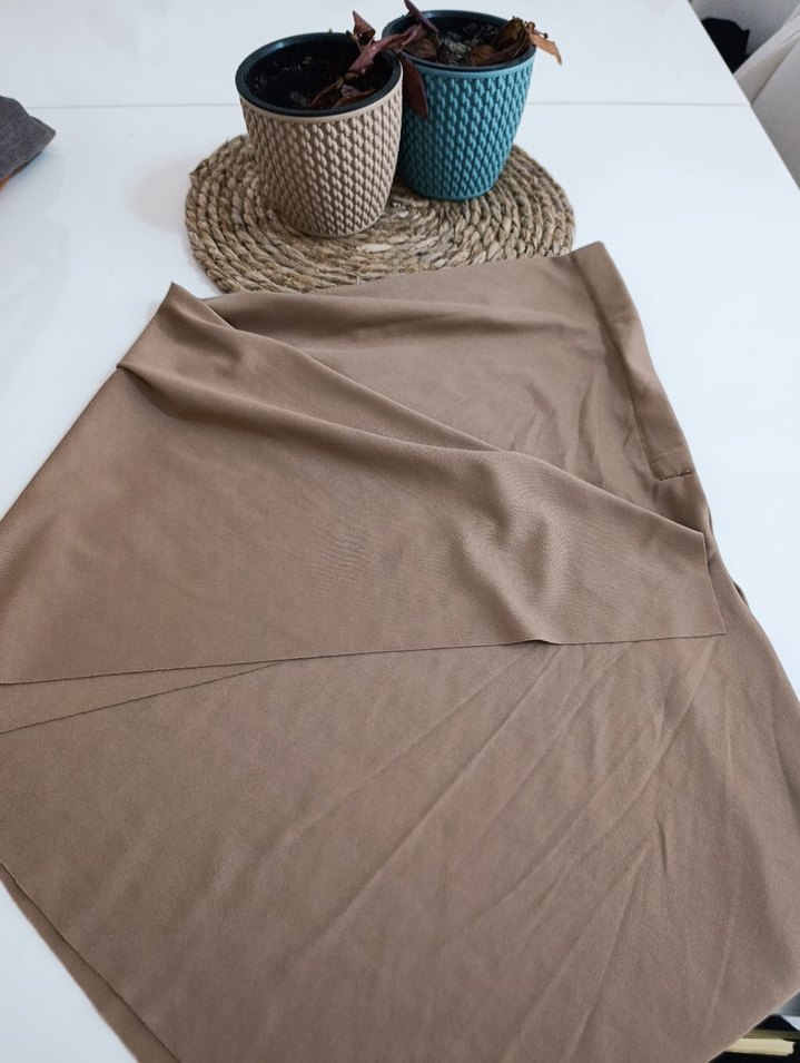 Bej Keten Kadın Drapeli eşarp - Görsel 4