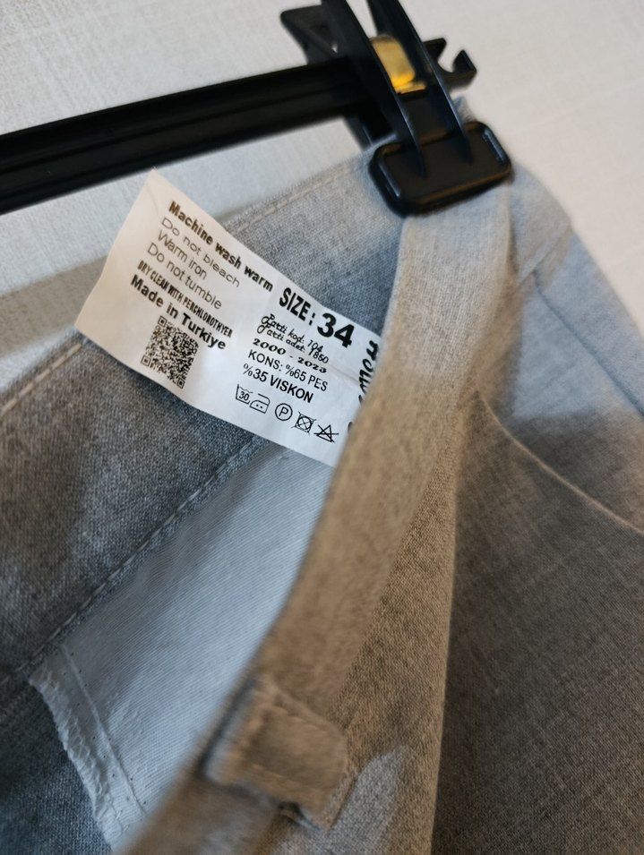 Gri Keten Erkek Ofis Pantolonu - Görsel 3