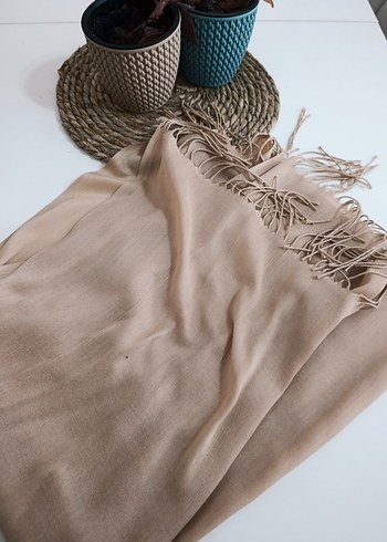Bej İpek Dokulu Kadın Bohem Şal - Görsel 3