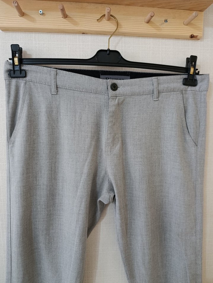 Gri Keten Erkek Pantolon Regular Fit - Görsel 2