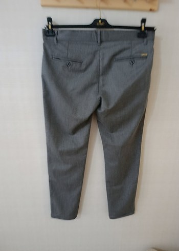 Gri Erkek Denim Pantolon, Normal Boy, Kemer Detaylı - Görsel 5