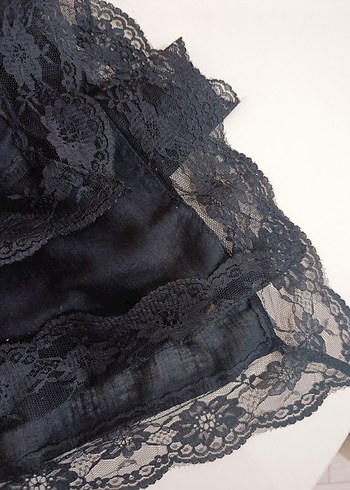 Dantel Detaylı Siyah Kadın Şal - Görsel 3