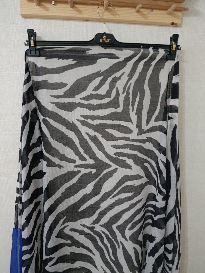 Bohem Stil Gri Mavi Kadın Şal - Görsel 5