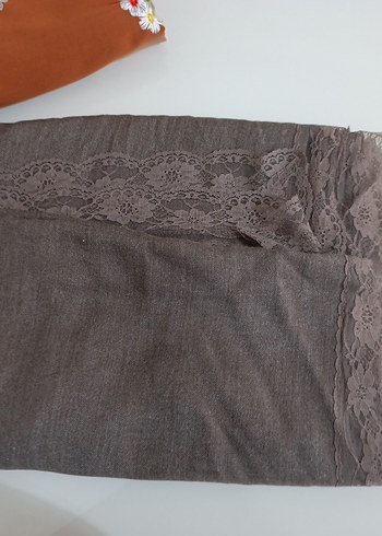 Dantel Detaylı Keten Bohem Kadın Şal - Görsel 2