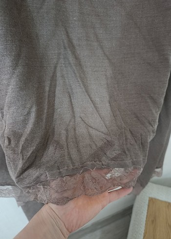 Dantel Detaylı Keten Bohem Kadın Şal - Görsel 5