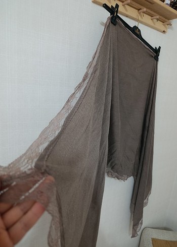 Dantel Detaylı Keten Bohem Kadın Şal - Görsel 4