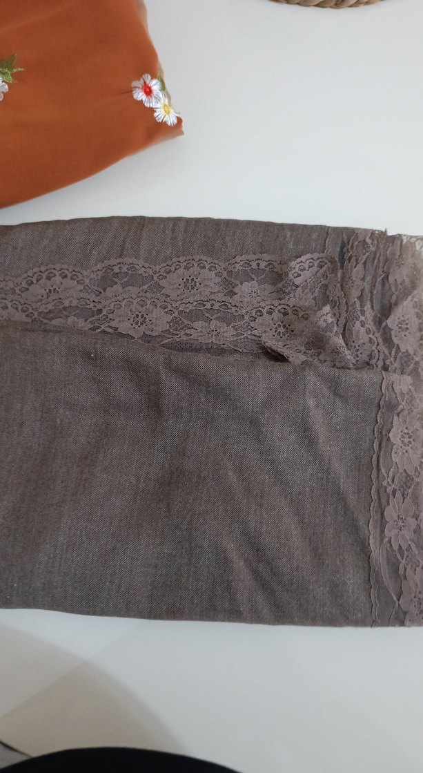 Dantel Detaylı Keten Bohem Kadın Şal - Görsel 2