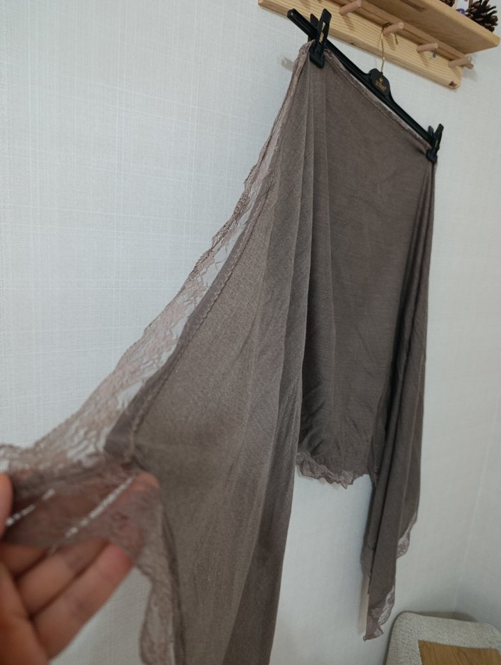 Dantel Detaylı Keten Bohem Kadın Şal - Görsel 4