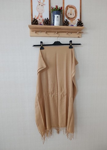 Bej Keten Kadın Şal - Bohem Stil - Görsel 5