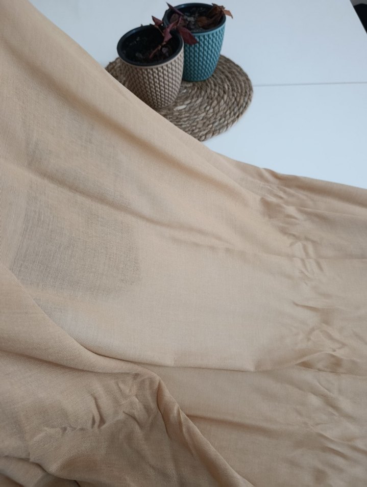 Bej Keten Kadın Şal - Bohem Stil - Görsel 2