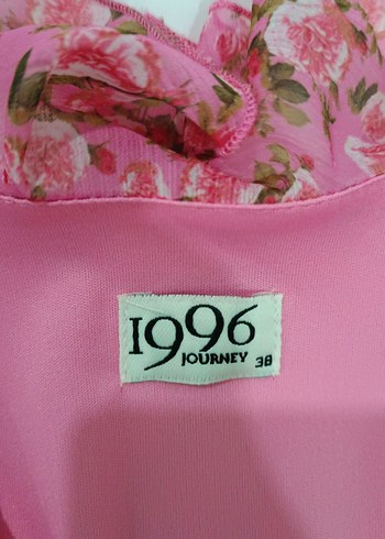 Journey Pembe Fırfırlı V Yaka Elbise