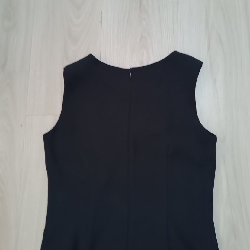 GUSTO Siyah Kolsuz Midi Ofis Elbisesi - Görsel 3