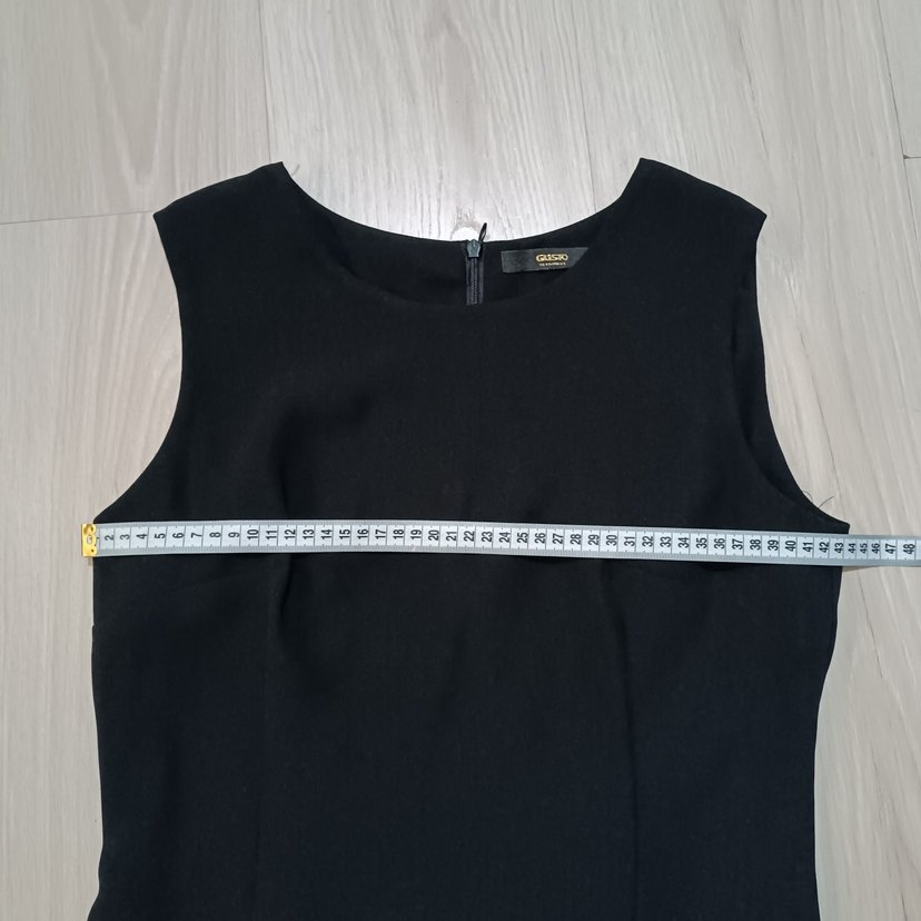 GUSTO Siyah Kolsuz Midi Ofis Elbisesi - Görsel 4