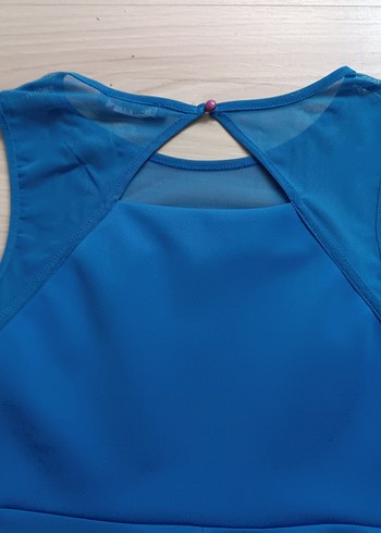 Mavi Kolsuz Elbise - Görsel 5