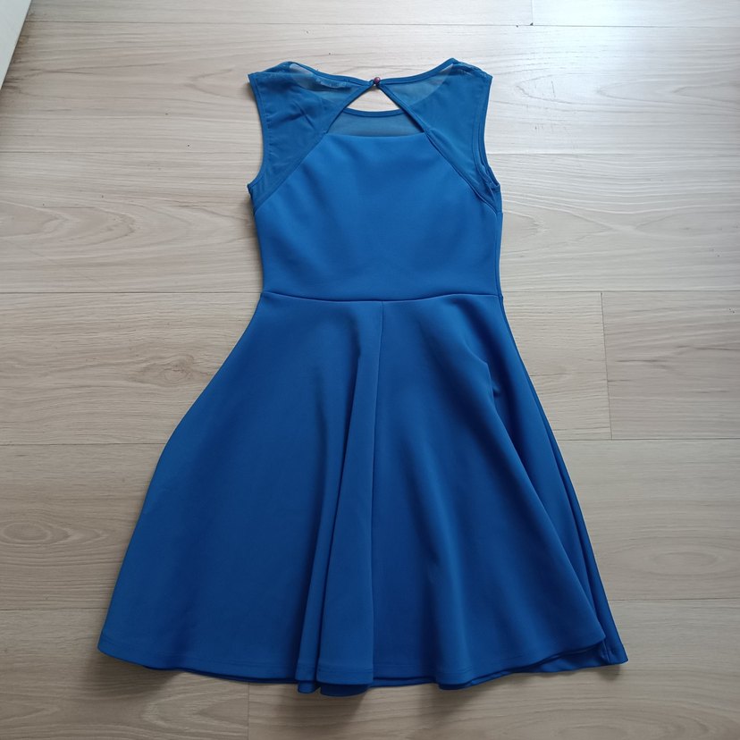 Mavi Kolsuz Elbise - Görsel 4