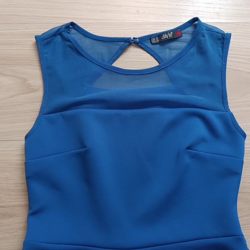 Mavi Kolsuz Elbise - Görsel 2