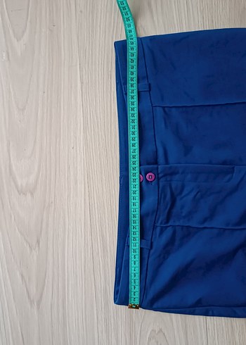 44 Beden mavi Renk Mavi Pilili Kadın Kumaş Pantolon