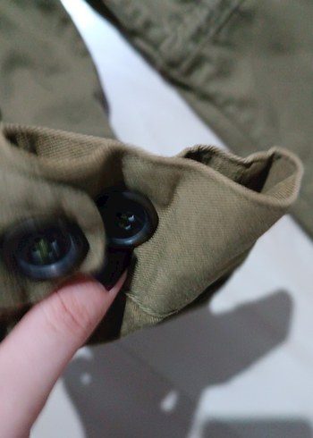 LCW Kadın Haki Kot Kemerli Midi Parka - Görsel 3