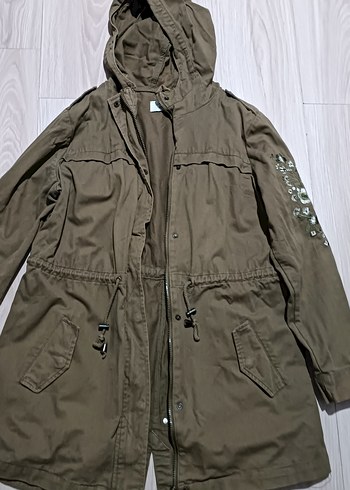 LCW Kadın Haki Kot Kemerli Midi Parka - Görsel 2