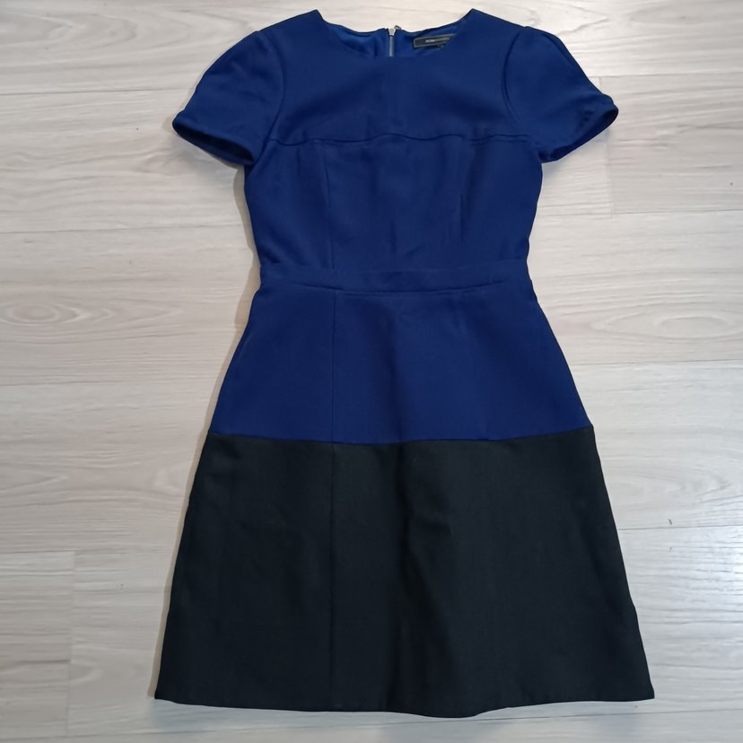 Kısa Kollu Lacivert Elbise - Görsel 2
