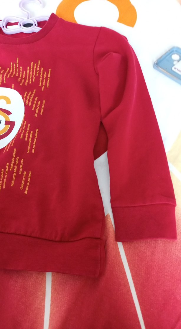 Kız Çocuk Kırmızı Baskılı Sweatshirt - Görsel 2