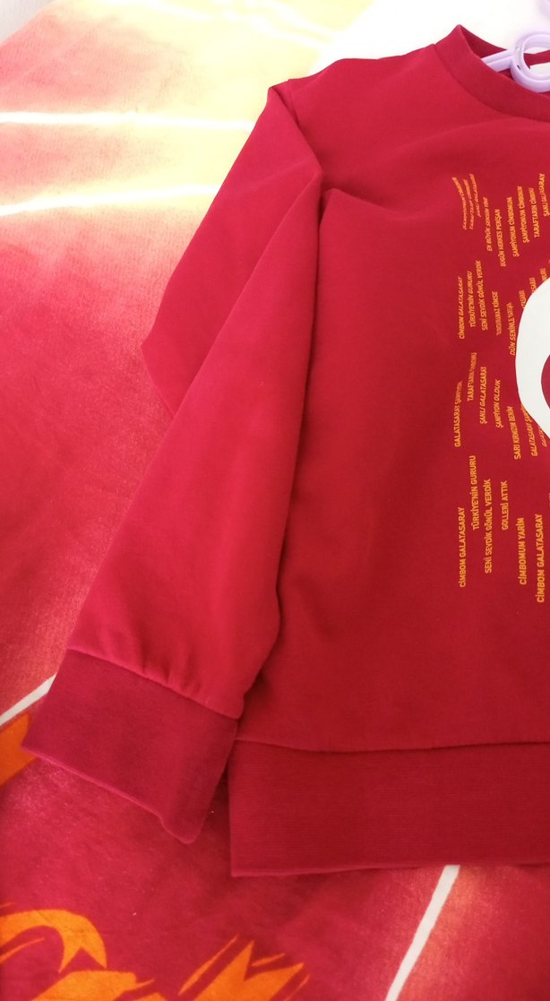 Kız Çocuk Kırmızı Baskılı Sweatshirt - Görsel 3