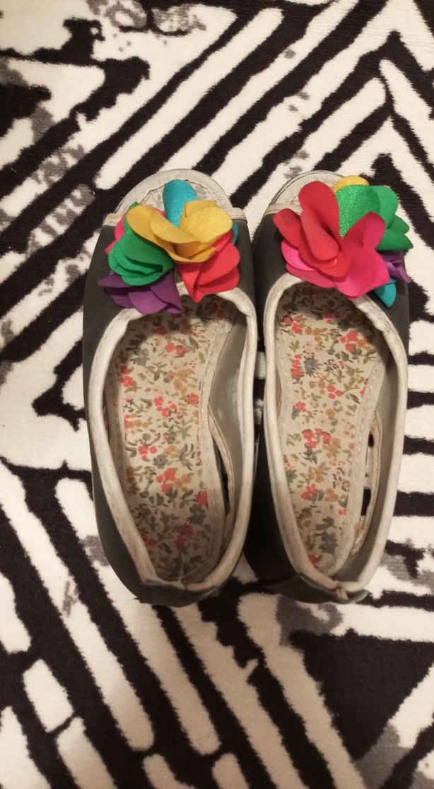 Çiçek Desenli Renkli Dolgu Topuklu Kadın Babet - Görsel 2