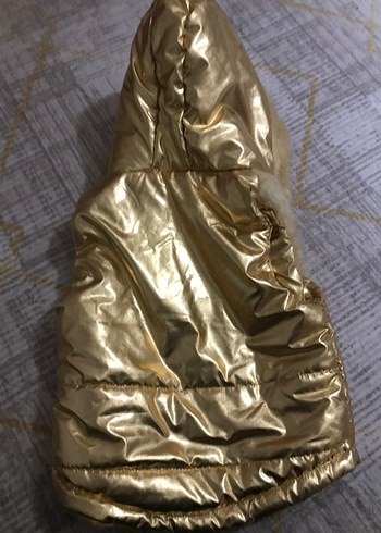 Kızlar için Kürklü Altın Yelek - Görsel 4