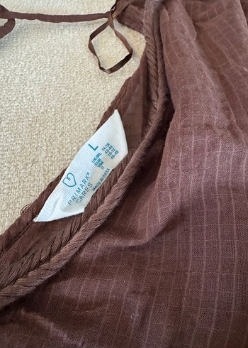 V Yaka Kahverengi pareo - Görsel 3