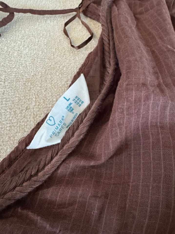 V Yaka Kahverengi pareo - Görsel 3